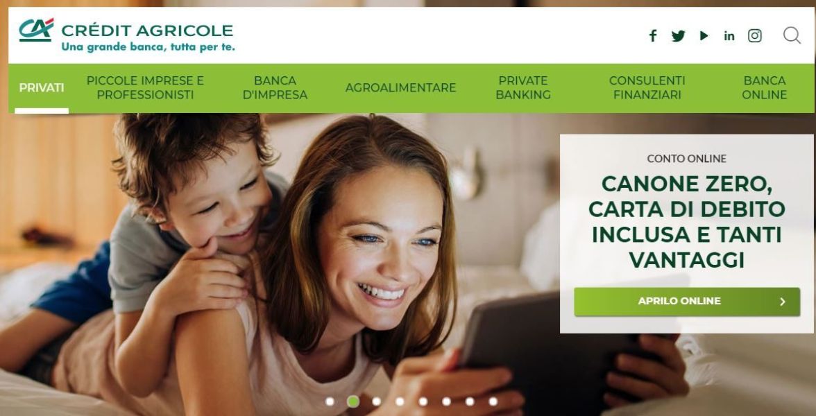 Crédit Agricole: il conto corrente 100% paperless