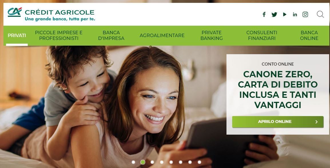 Cr&eacute;dit Agricole: il conto corrente 100% paperless